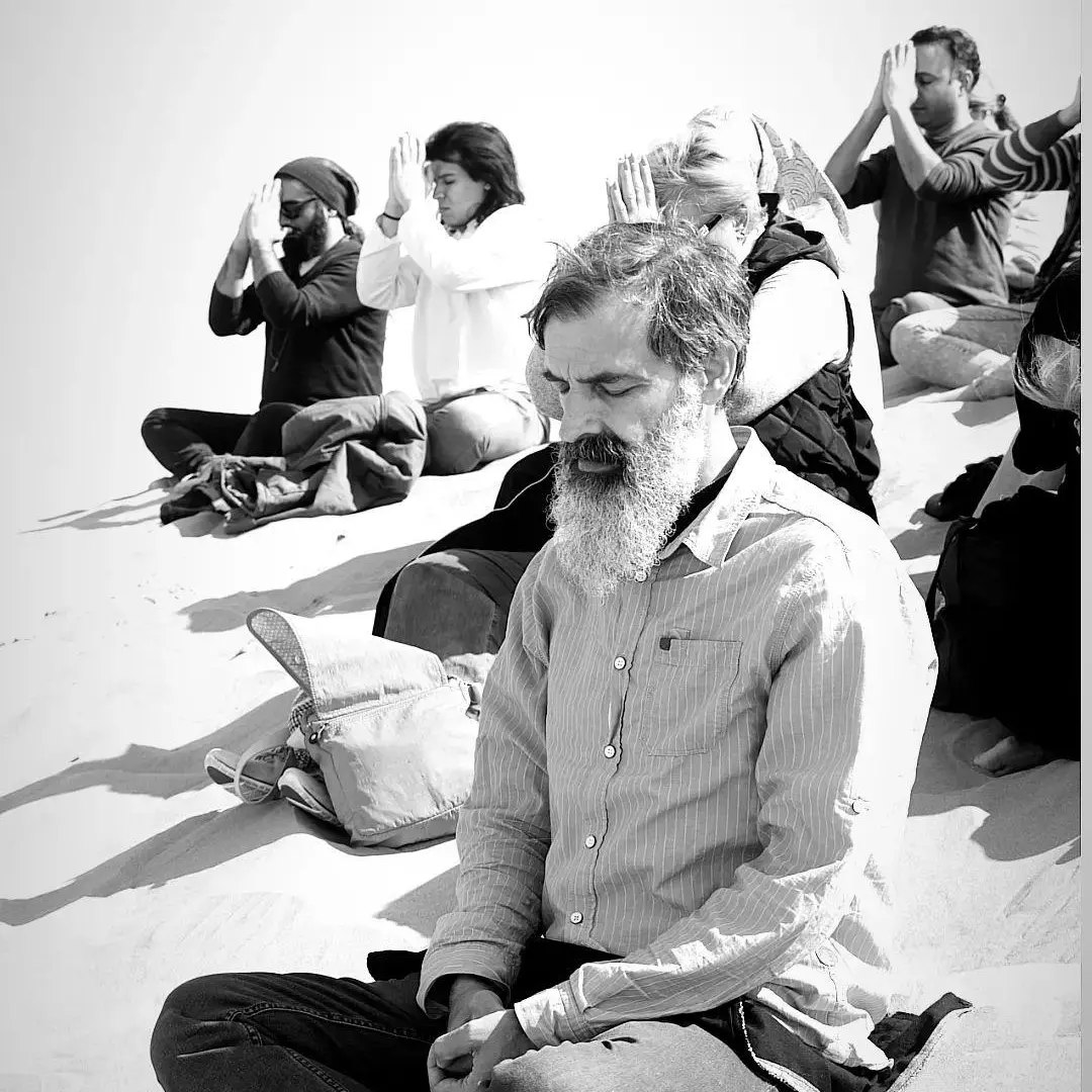 Group meditation circle during the retreat